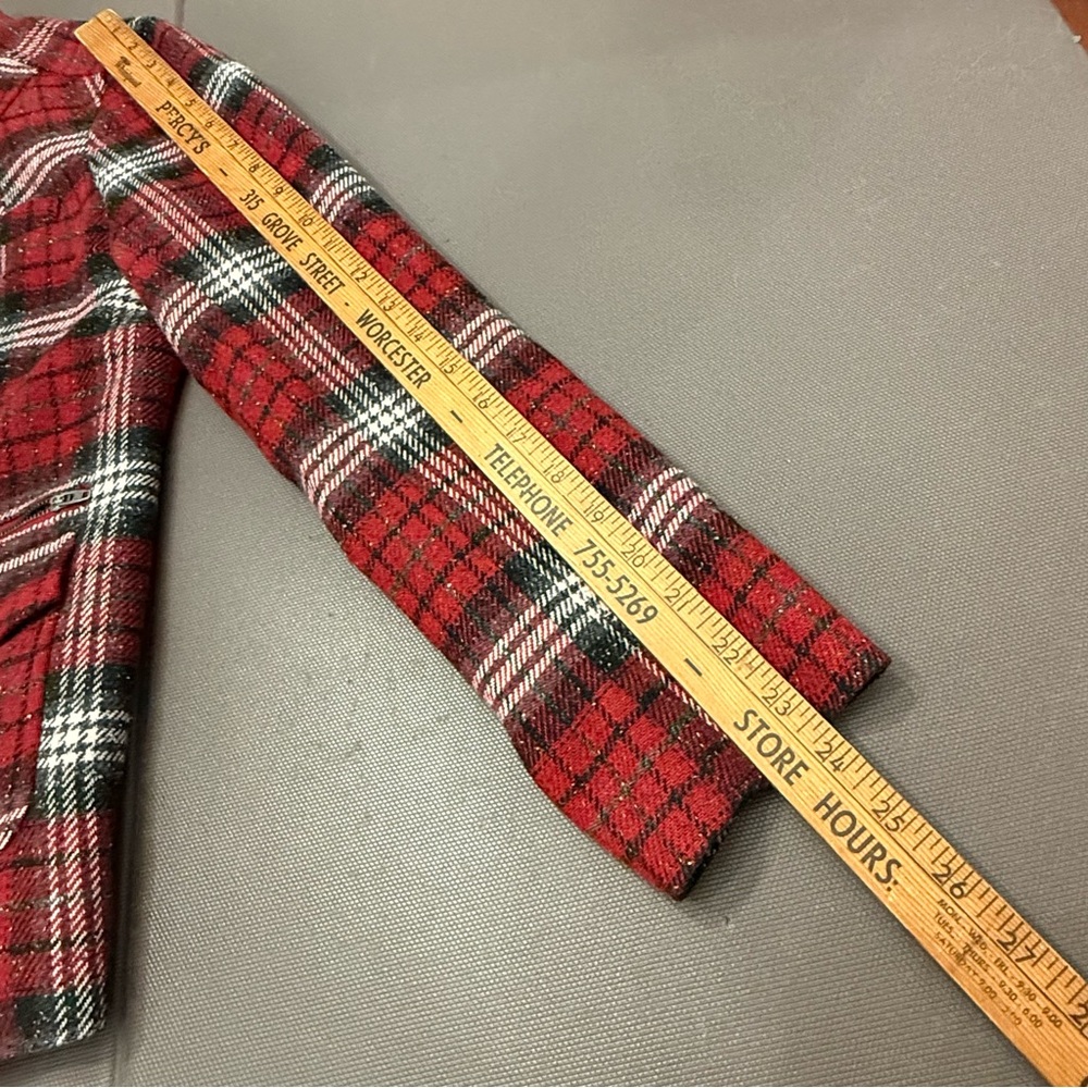 L.L. Bean Stonington Jacket‎ Wool Silk Plaid Elbow Patches Equestrian Tweed M - Picture 10 of 11
